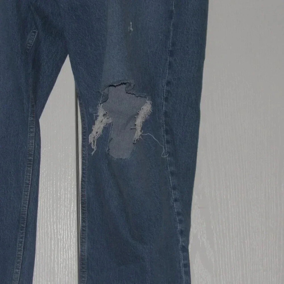 NWT ABERCROMBIE AND FITCH High Rise Dad Distressed Jeans Plus Size 36/22s Short - Picture 4 of 9